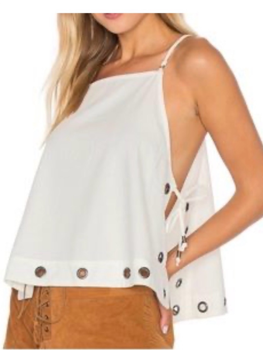 Free People City Fever Grommet Tank Top